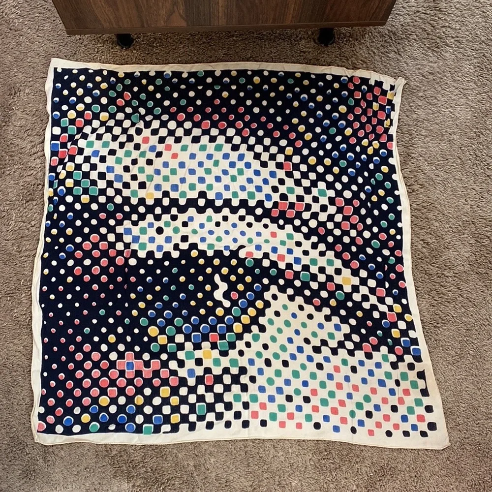 Unique MCM Optical Illusion Eye Print Rayon Crepe Scarf